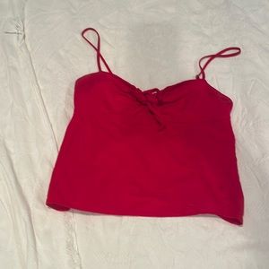 john galt/ bandy melville red crop top tie in front